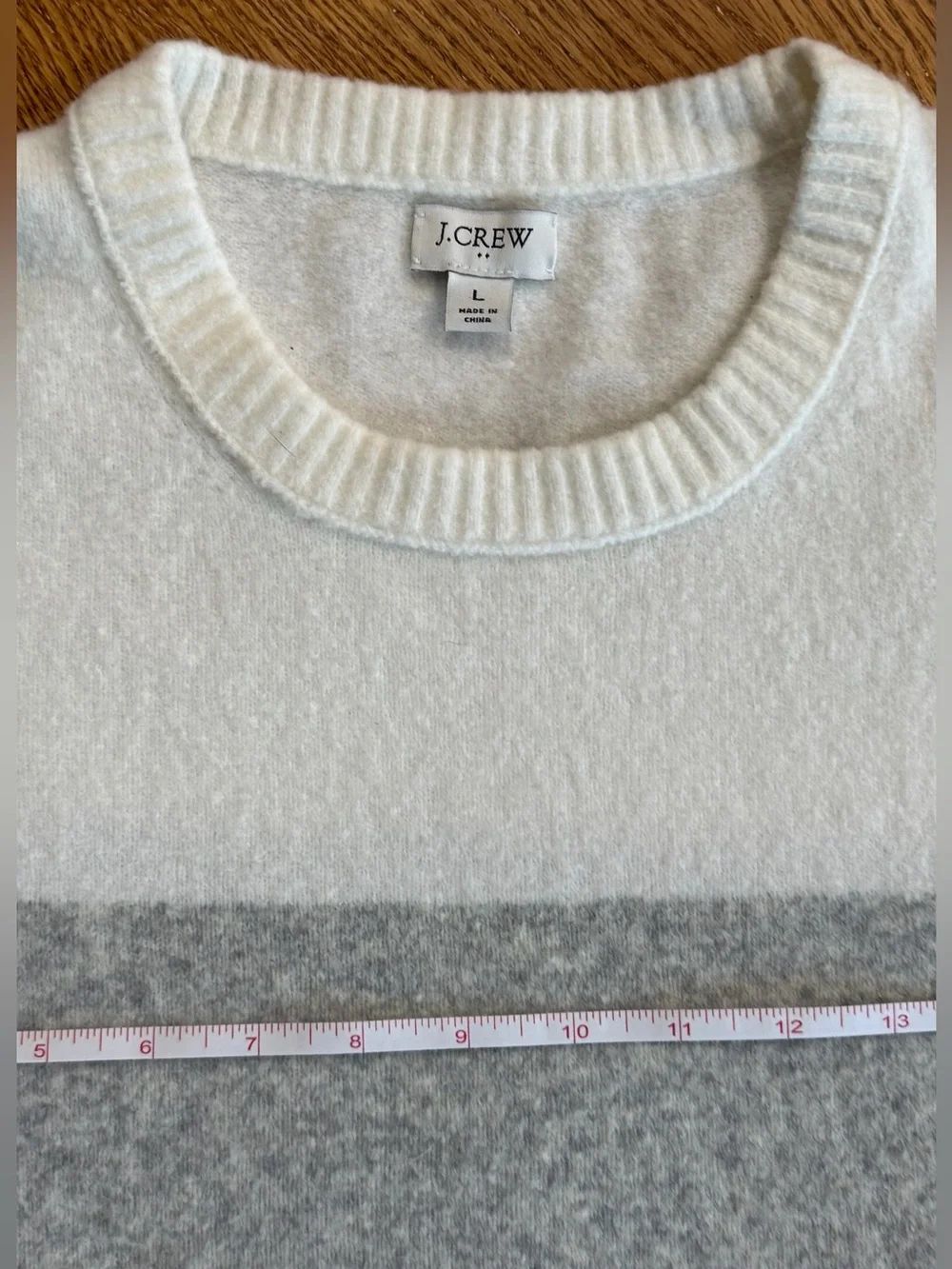 J. Crew Men’s Colorblock Crewneck Sweater in White, Gray and Black